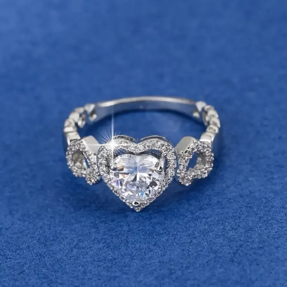 ✨️ Heart Zircon Engagement Ring Valentine's Day Gift
